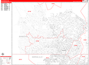 Rio Rancho  Wall Map Red Line Style